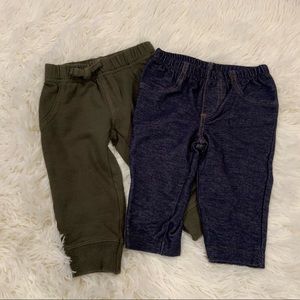 Baby Boy Leggings 6 mos. Lot of 2 Q008